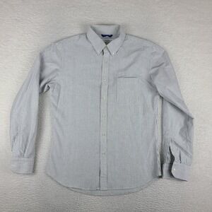 Teddy Stratford Shirt Mens 2 Gray White Oxford Courage Luck Freedom Button Up *